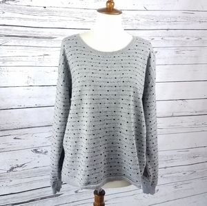Two by Vince Camuto Pullover Grey Black Sweater